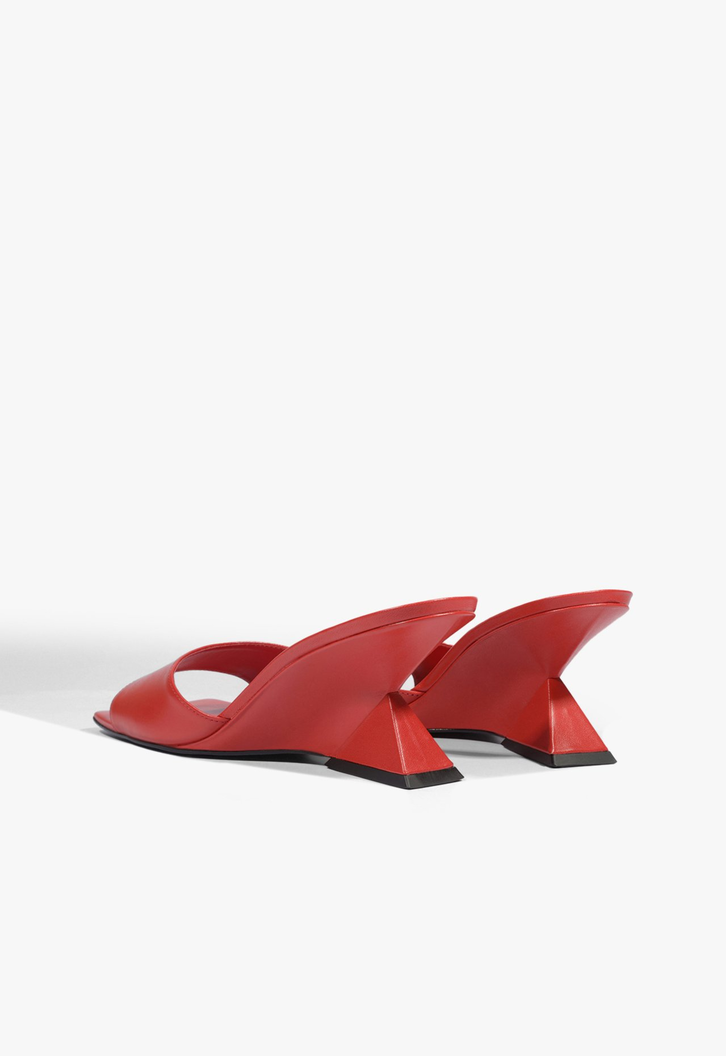 Tamanco Abbie Sculpt Couro Vermelho