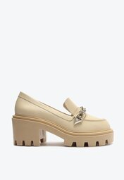 Sapato Mocassim Branco Schutz Mosy Tratorado Couro Corrente