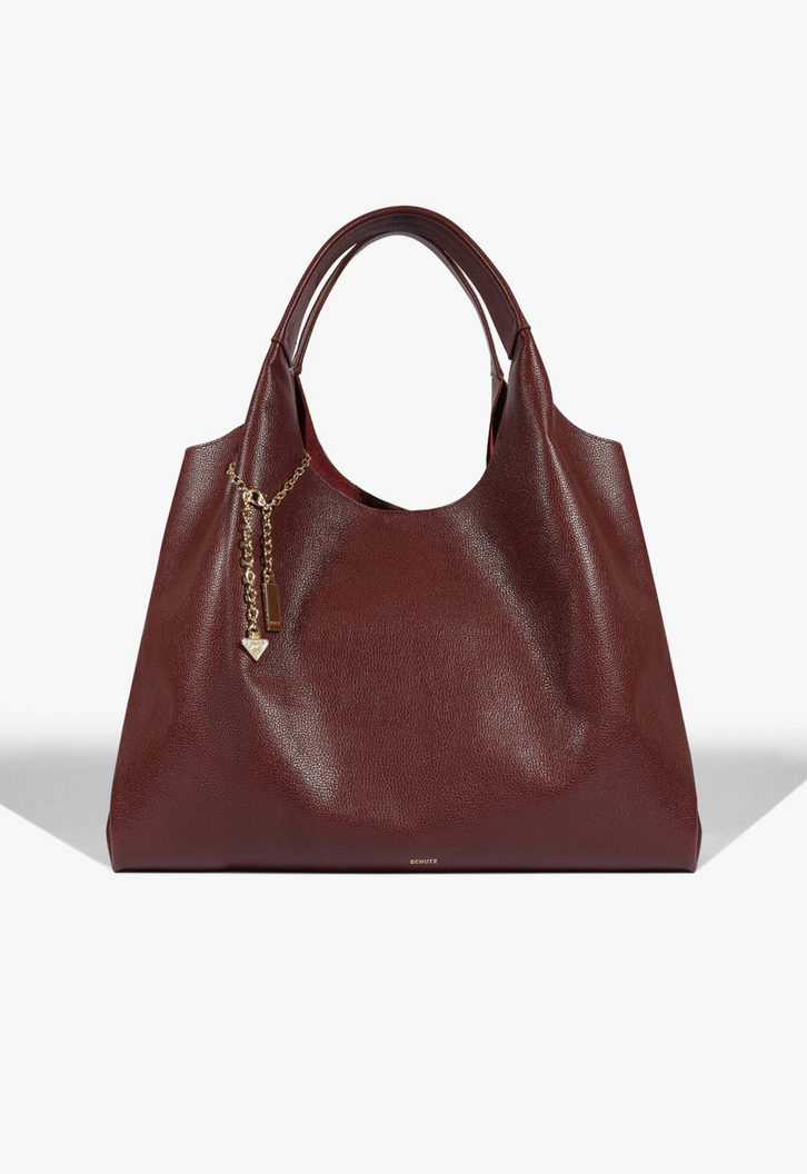 Bolsa Hobo Agnes Couro Vinho