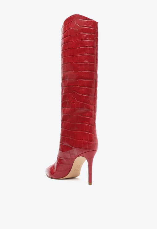 BOTA VERMELHA SCHUTZ MARYANA COURO CROCO