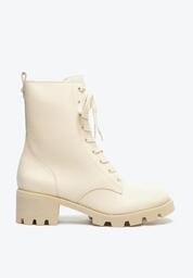 Bota Coturno Creme Schutz Tratorada Couro