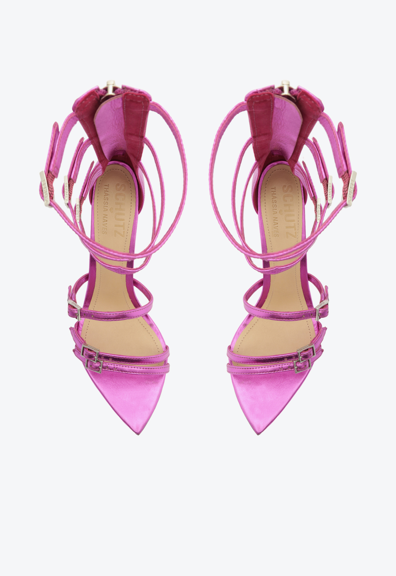 うささ Sandália Gladiadora Rosa Schutz Vica Couro | ZZ MALL