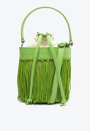 Bolsa Bucket Verde Arezzo Franjas Luci Média