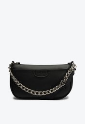 Bolsa Crossbody Preta Anacapri Baguete Corrente E Alça Gorgurão