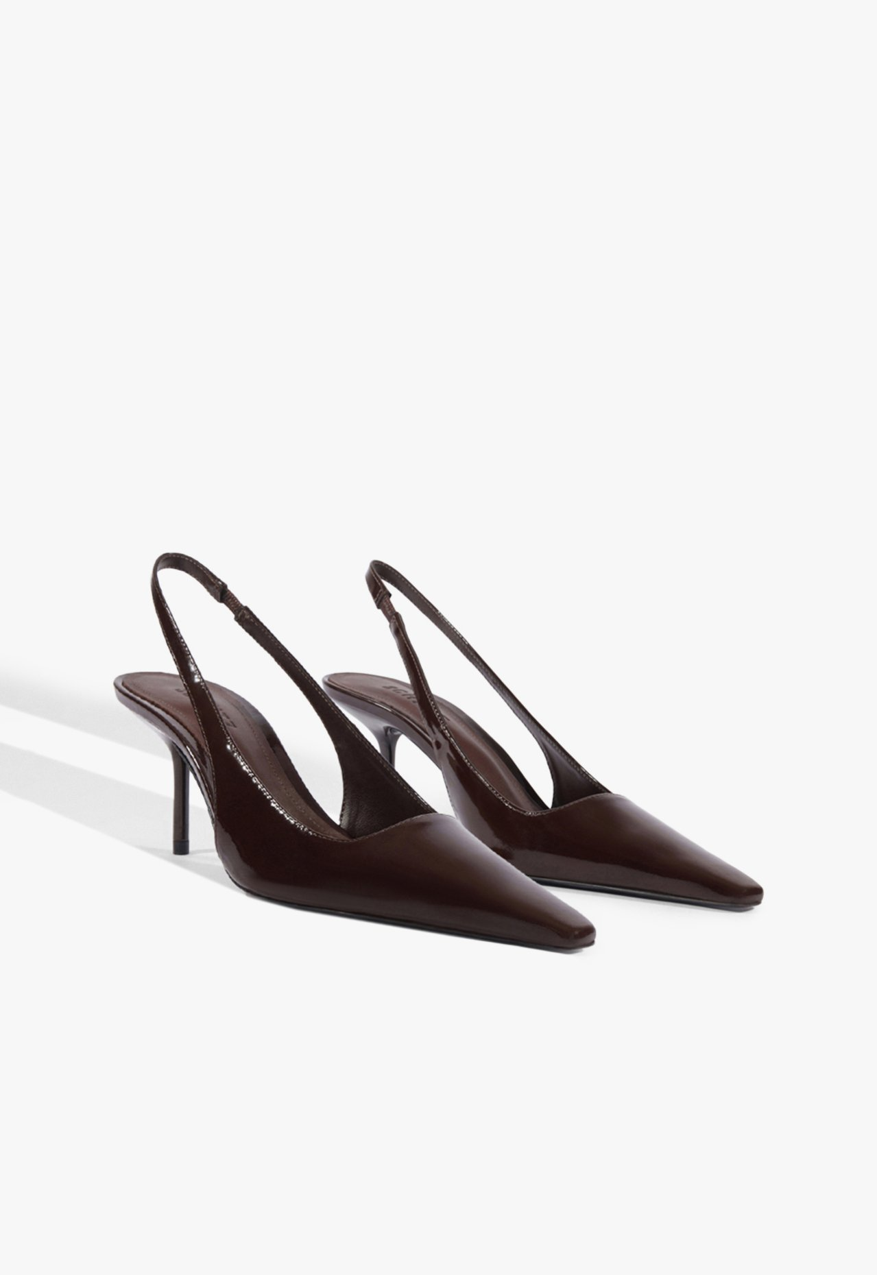 Scarpin Schutz Lucy Mid Couro Verniz Marrom | ZZ MALL