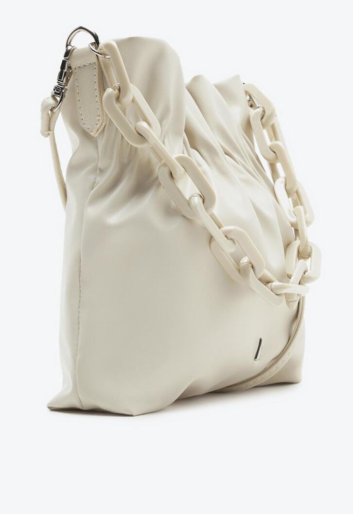 Bolsa Bucket Off-white Anacapri Franzida Média