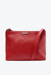Bolsa Tiracolo Média Matelassê Triangular Vermelha