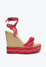 Sandália Plataforma Pink Schutz Anabela Mel Tecido