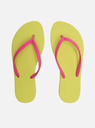 Chinelo De Dedo Amarelo Brizza Tiras Finas Rosa