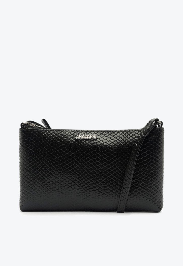 Bolsa Tiracolo Pequena Snake Preta
