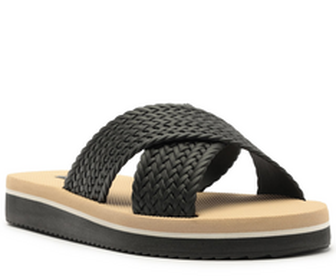 Chinelo Tiras Cruzadas Pop Flatform Preta | ZZ MALL