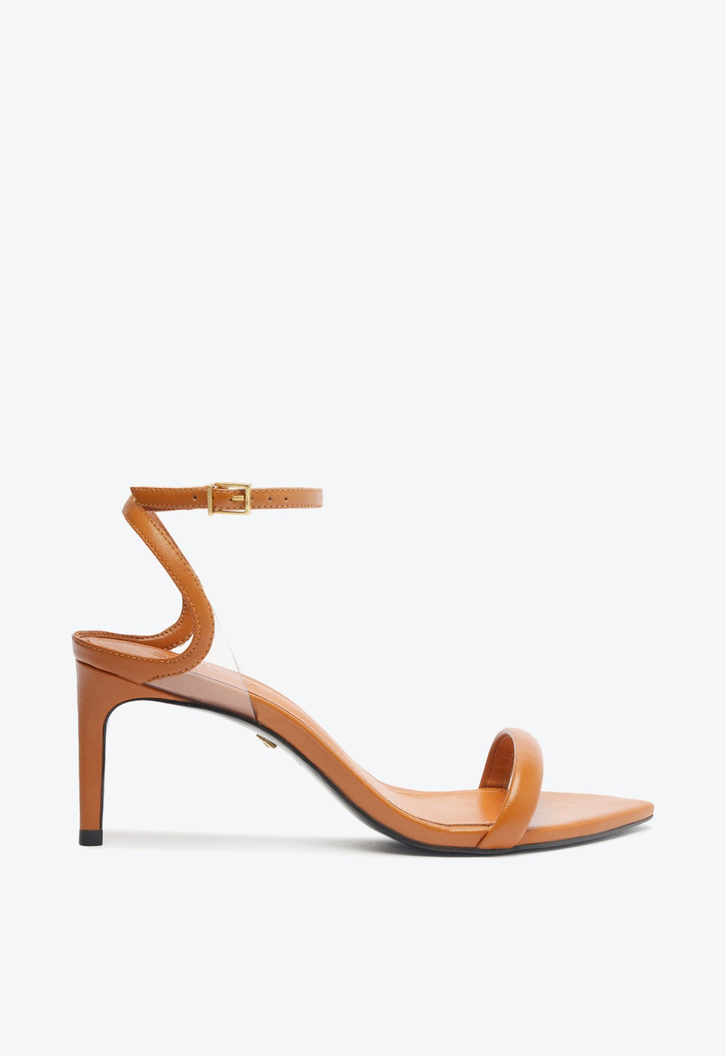 ファッションデザイナー Médio Salto Schutz Marrom Sandália Skye MALL ZZ | Couro Leaf ヨガ・ピラティス