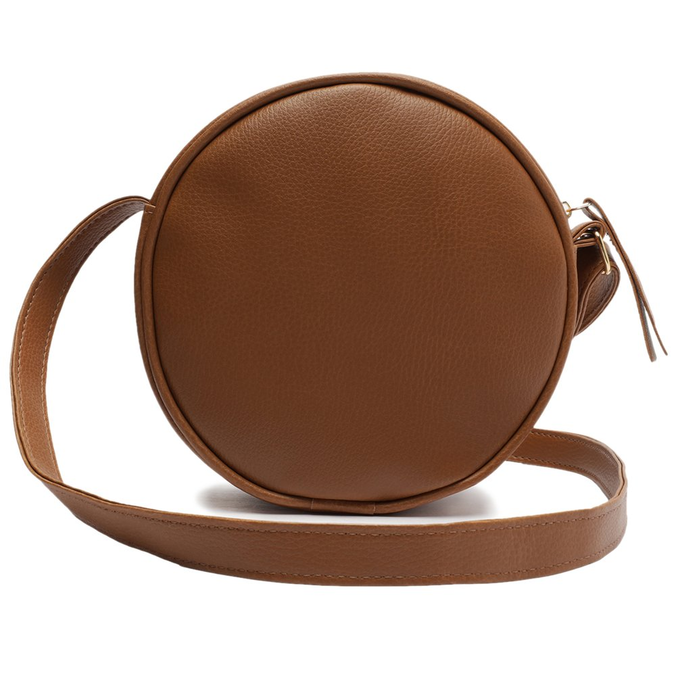 Bolsa Crossbody Marrom Redonda Pequena