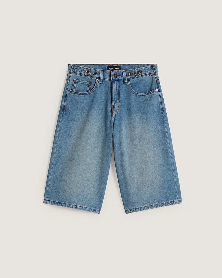 Short Check 5 Baggy  Stonewash Blue