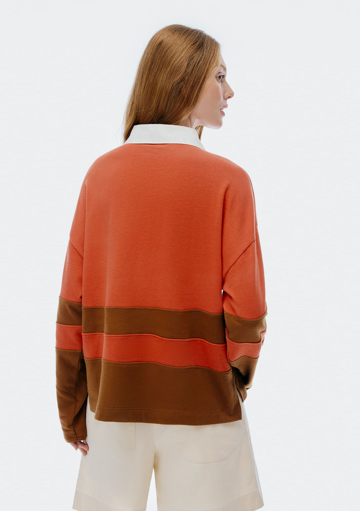 Blusão Oversized Laranja Hering Gola Polo