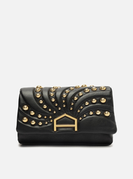 Bolsa Tiracolo Preta Arezzo Couro Classy Tachas