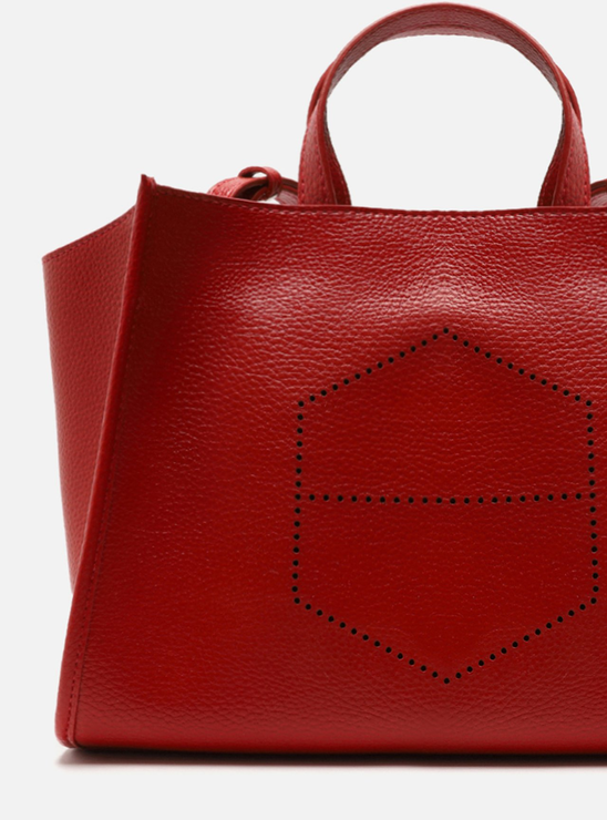 Bolsa Tote Vermelha Grande Logo Perfurado