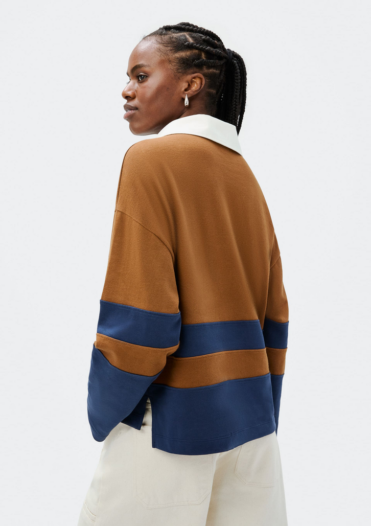 Blusão Oversized Marrom Hering Gola Polo