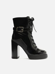 Bota Preta Arezzo Verniz Salto Alto
