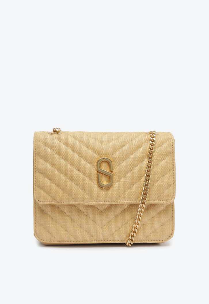 Bolsa Tiracolo Natural Schutz Média Frenzy Ráfia | ZZ MALL