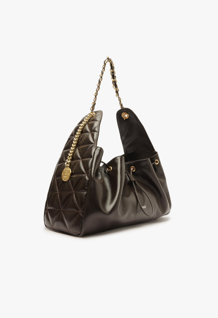 Bolsa Marrom Schutz Shoulder Elvie Couro | ZZ MALL
