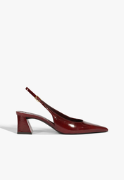 Scarpin Slingback Rhonda Mid Couro Vermelho
