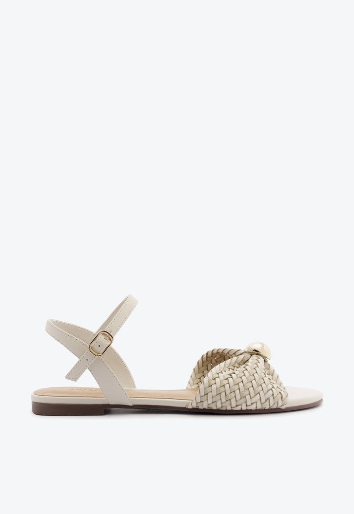 Sandália Rasteira Trama Chic Branca