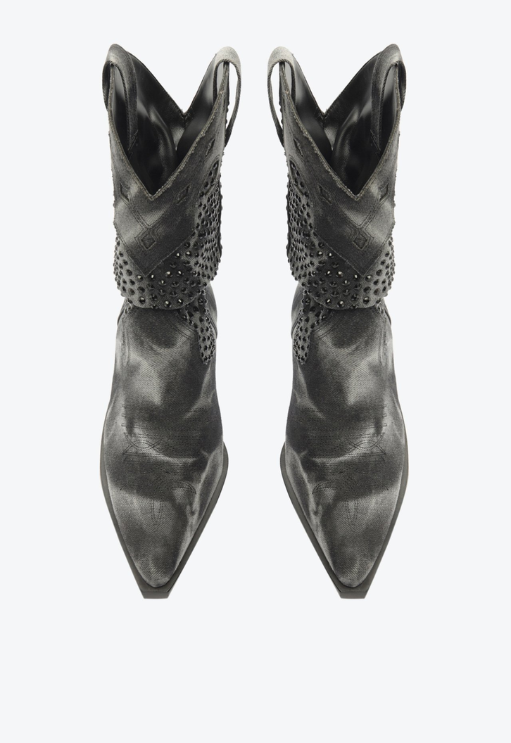 Bota Western Jeans Preta