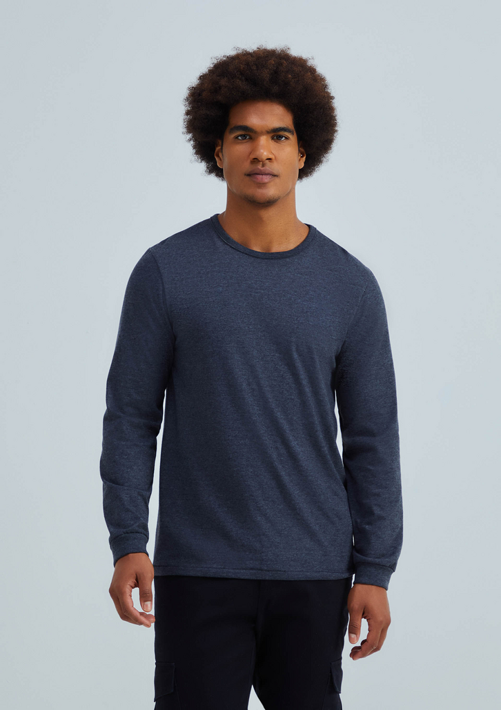 Camiseta Cinza Hering Básica Masculina Manga Longa Slim