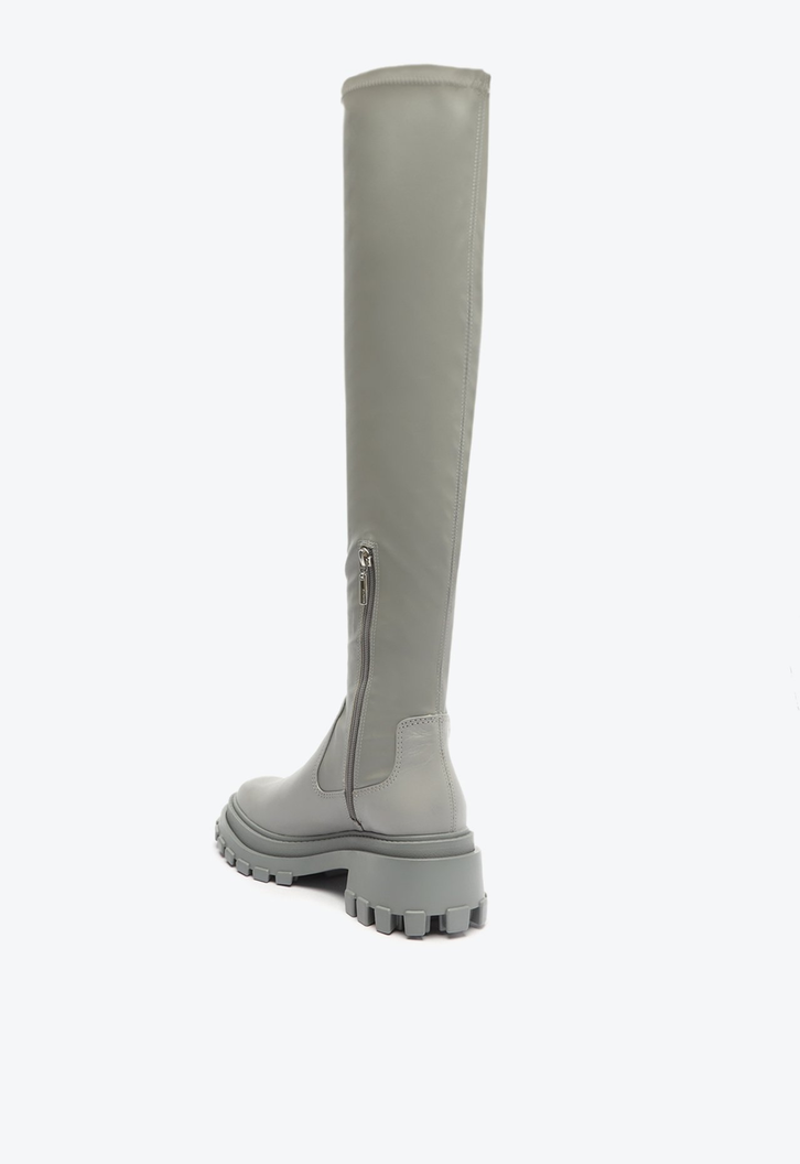 Bota Over the Knee Tratorada Kendy Up Cinza