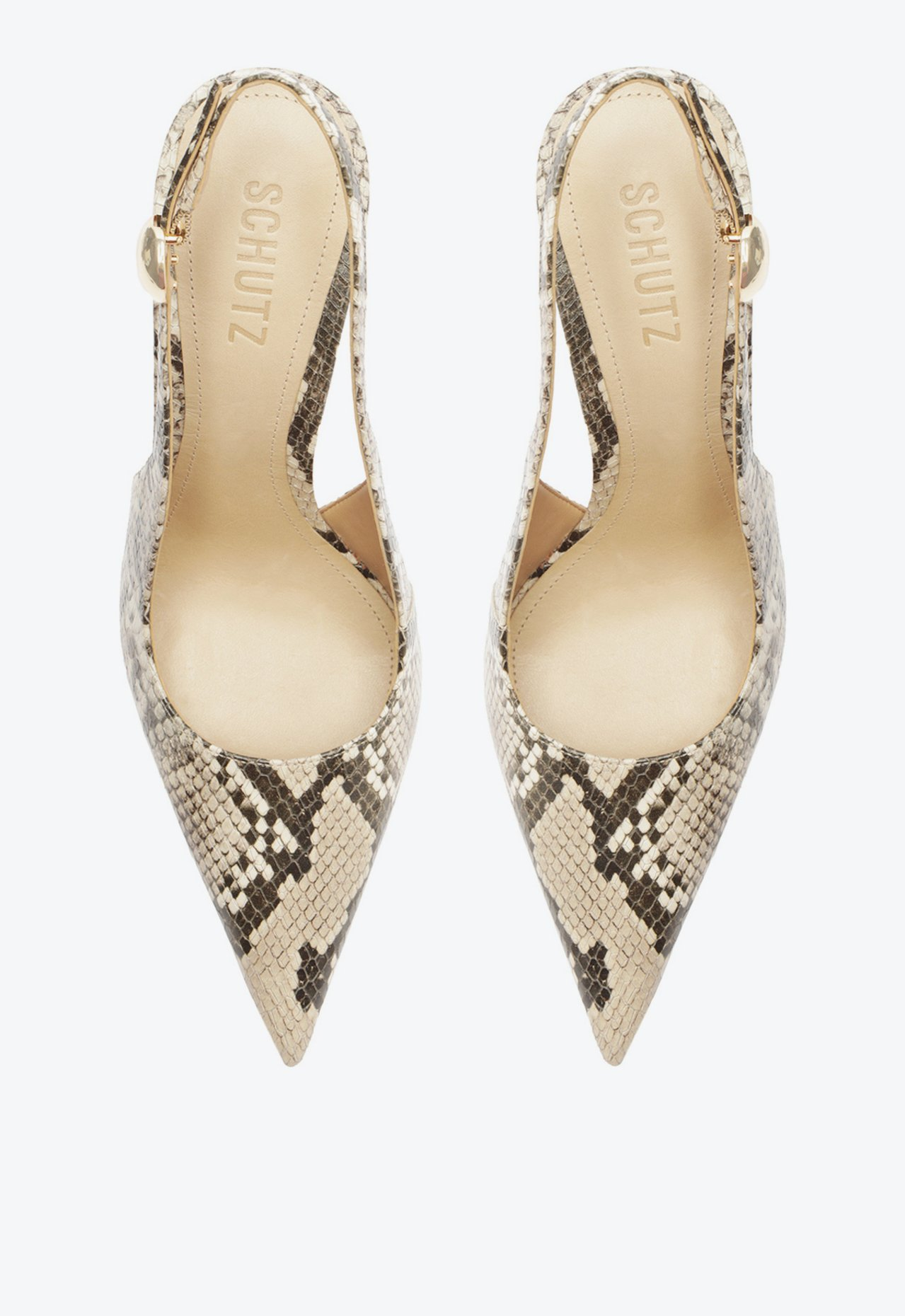 Slingback Animal Print Schutz Curve Heels Snake | ZZ MALL