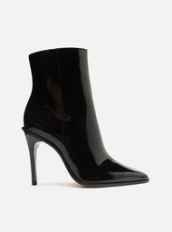 Bota Preta Arezzo Verniz Cano Curto Salto Alto Fino