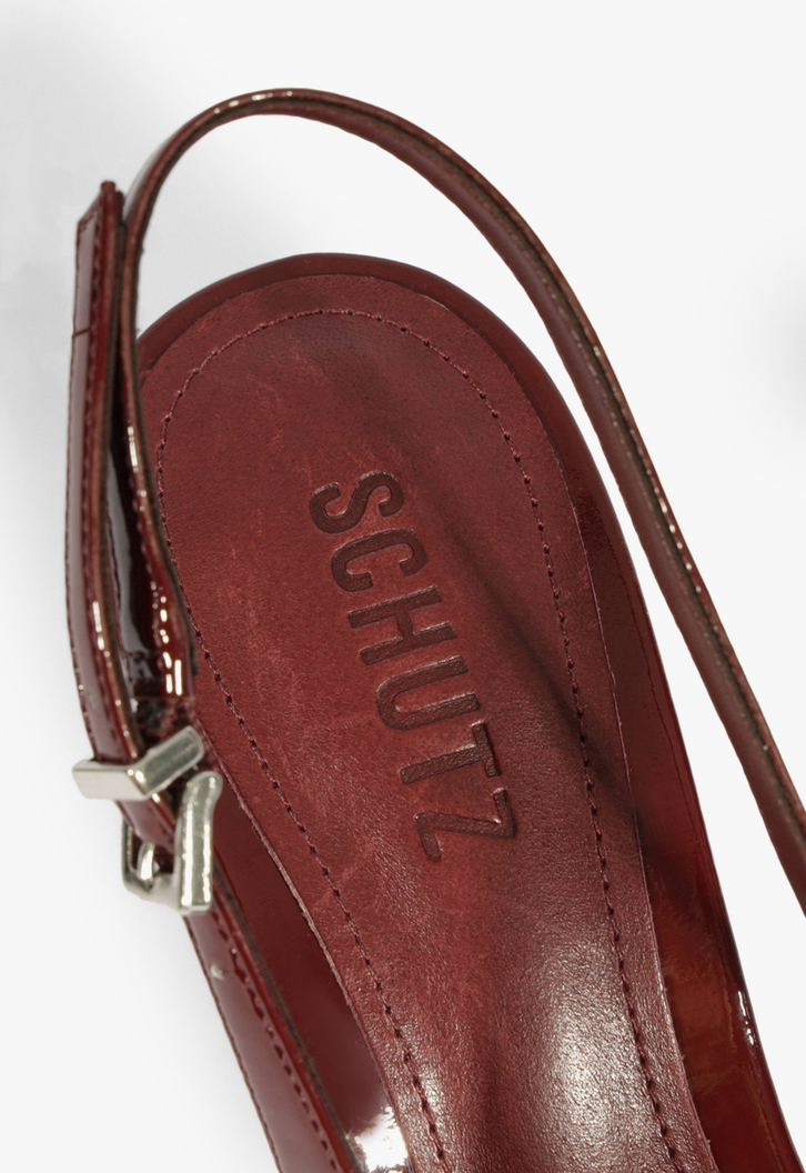 Sapato Scarpin Slingback Modern Round Vermelho