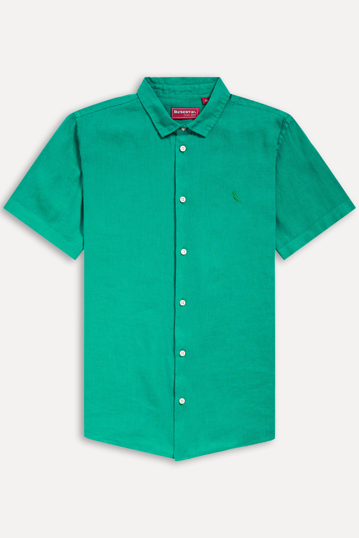 CAMISA VERDE RESERVA PF MC LINHO