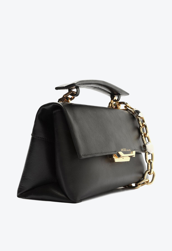 Bolsa Tiracolo Preta Arezzo Couro Ágatha Pequena
