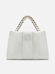 Bolsa Tote Branca Arezzo Couro Milano Chain Média