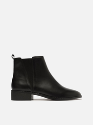 Bota Preta Arezzo Couro Cano Baixo