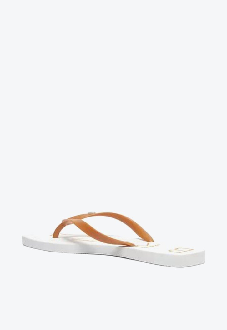 Chinelo De Dedo Branco Brizza Tira Vermelha