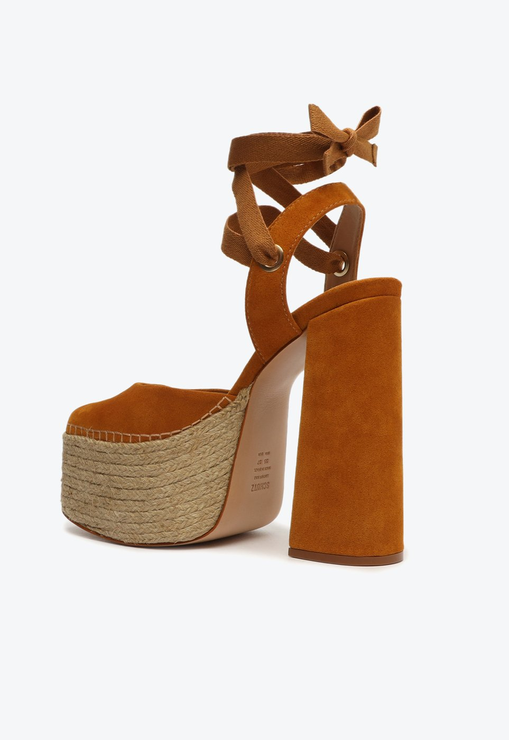Sandália Nala Espadrille Corda Camurça Marrom