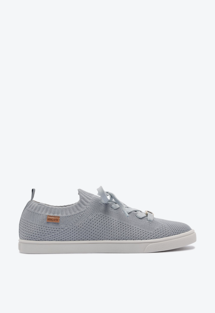 Tênis Knit Amarração Cinza
