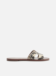Rasteira Animal Print Arezzo Tira Vazada