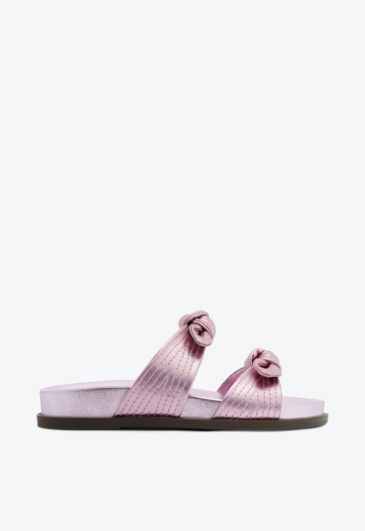 Sandália Papete couro roxo