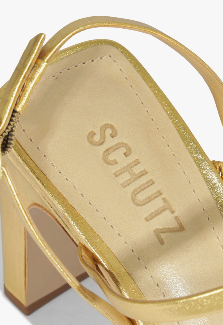 Sandália Strings Salto Gold
