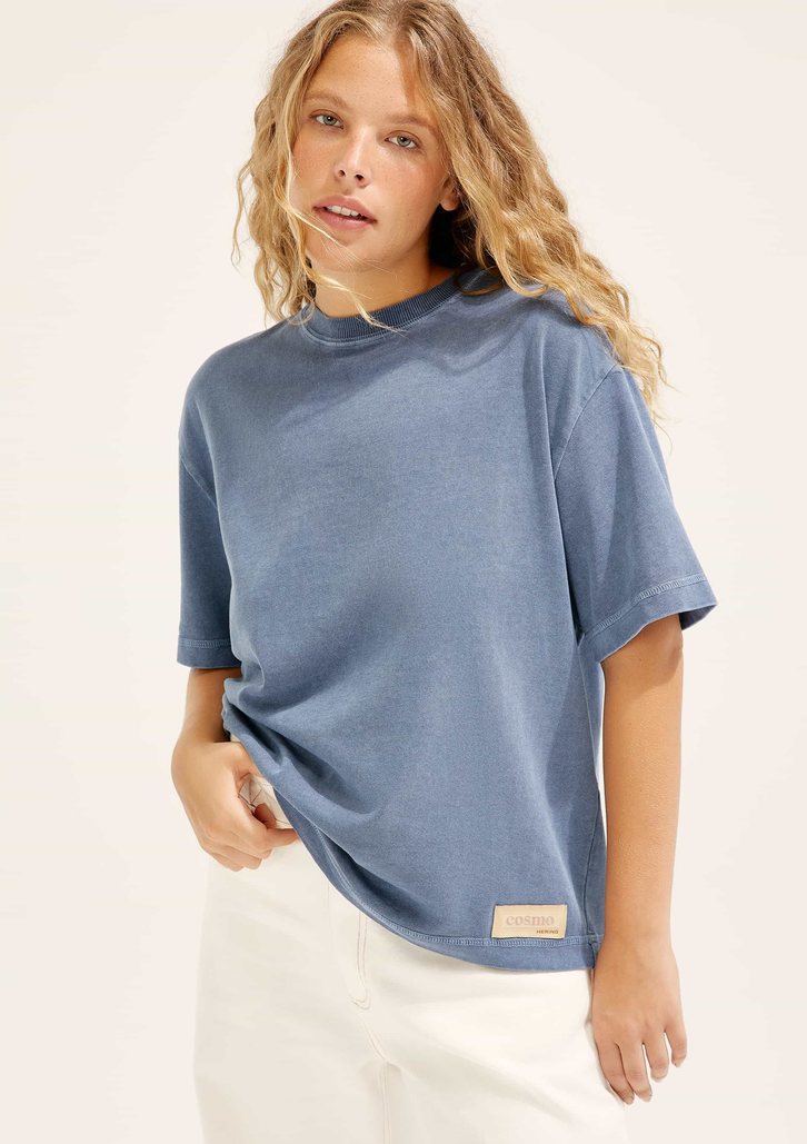 Camiseta Azul Hering Oversized Hering + Cosmo