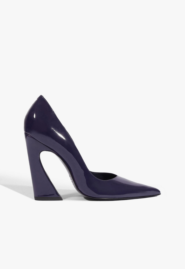 Scarpin Lexi Block Verniz Couro Azul