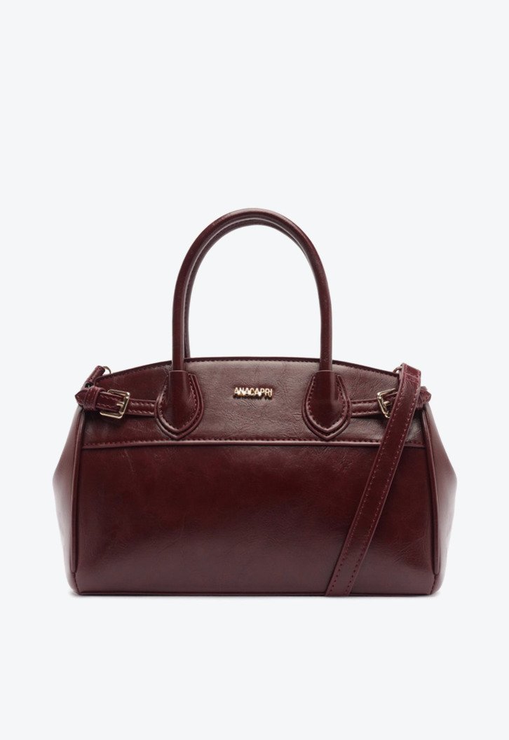 Bolsa Tote Média Detalhe Fivelas Vermelha