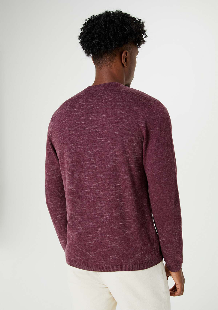 Suéter Masculino Vermelho Hering Comfort Em Tricô Rajado