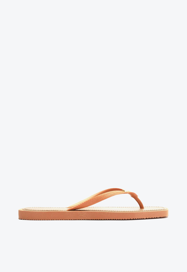 Chinelo De Dedo Laranja Bico Quadrado Brizza