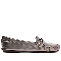 Mocassim Laço Lana Prateado
