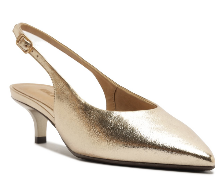 Scarpin Lady Branca Dourado